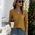Notched Waffle Knit Solid Tee by DailySale