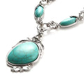 Novadab Antique Silver Tibet Turquoise Long Chain Silver Plated Necklace by DailySale