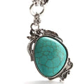Novadab Antique Silver Tibet Turquoise Long Chain Silver Plated Necklace by DailySale