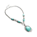 Novadab Antique Silver Tibet Turquoise Long Chain Silver Plated Necklace by DailySale