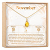 November Birthday Citrine Birthstone Necklace