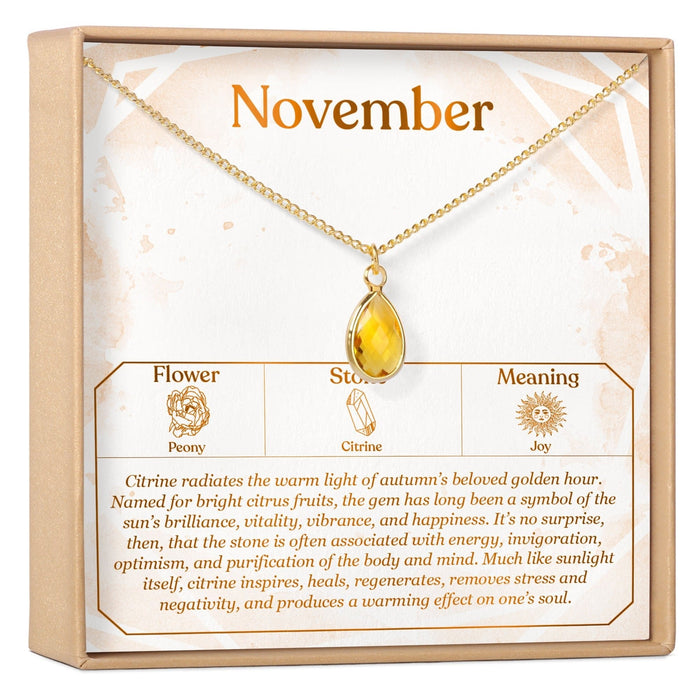 November Birthday Citrine Birthstone Necklace by Dear Ava