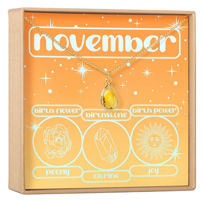 November Birthday Gemstone Necklace by Dear Ava