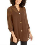 Alfani Chiffon Three-Button Tunic by Vanessa Jane