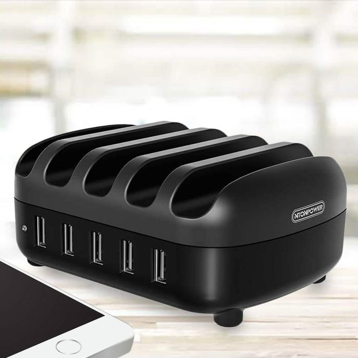 NTONPOWER Smartphone Charging Station 5 USB Ports Dock & Organizer by DailySale
