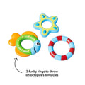 Nuby Floating Purple Octopus with 3 Hoopla Rings Interactive Bath Toy by DailySale