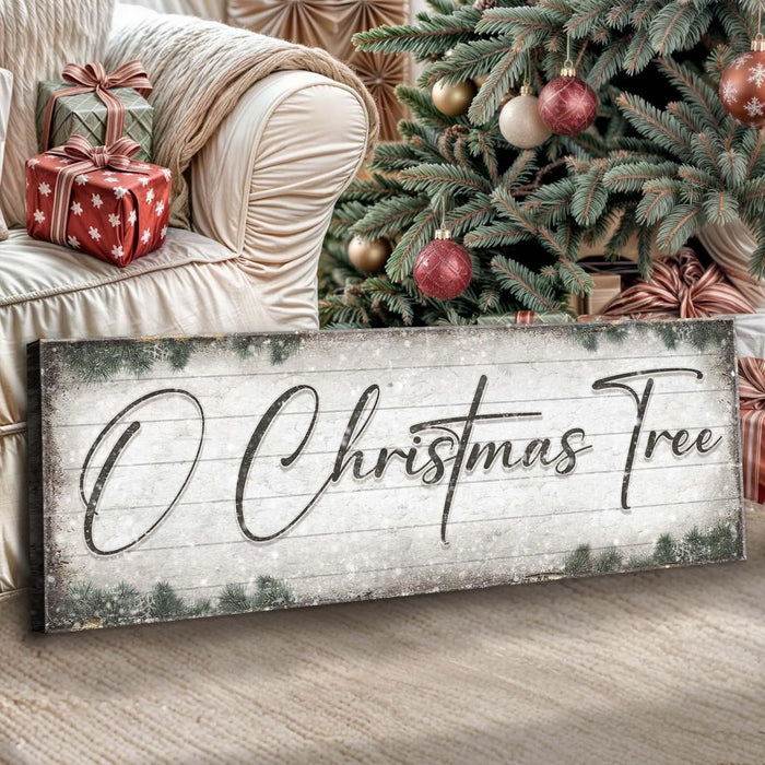 O Christmas Tree, Wood Christmas Sign by Tailored Canvases