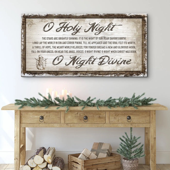 O Holy Night Christmas Sign by Tailored Canvases