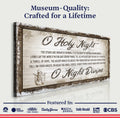 O Holy Night Christmas Sign by Tailored Canvases