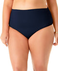 Anne Cole Signature ® Womens Hi Waist Shirred Bottom by Vanessa Jane