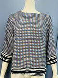 NY Collection Printed Tunic 3/4 Sleeve , Size Petite Medium Bicolor by Vanessa Jane