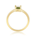 Octagon Green Peridot Prong Silver Solitaire Ring by Fine Color Jewels