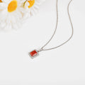 Octagon Peach Sapphire Halo Pendant Necklace by Fine Color Jewels