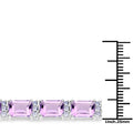 Octagon Purple Amethyst Prong Silver Tennis Bracelet by Fine Color Jewels