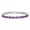 Octagon Purple Amethyst Prong Silver Tennis Bracelet