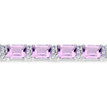 Octagon Purple Amethyst Prong Silver Tennis Bracelet by Fine Color Jewels