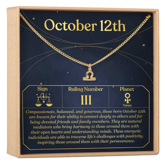 October 12th Libra Necklace by Dear Ava