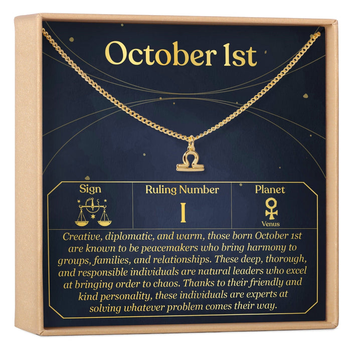 October 1st Libra Necklace by Dear Ava