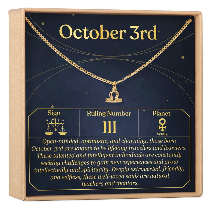 October 3rd Libra Necklace by Dear Ava