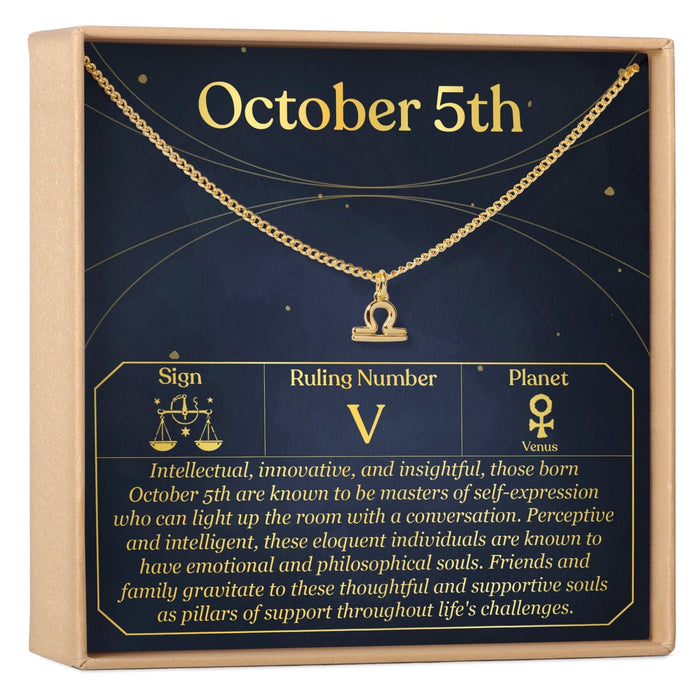 October 5th Libra Necklace by Dear Ava