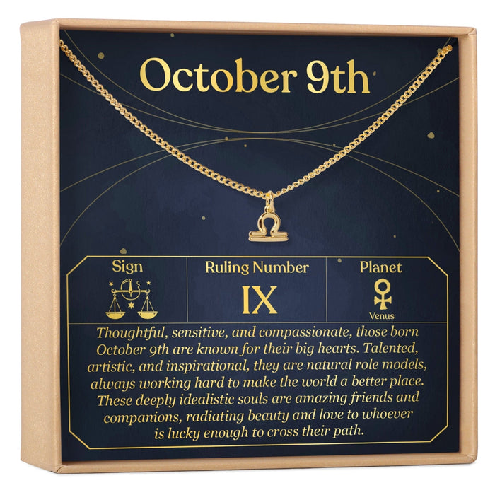 October 9th Libra Necklace by Dear Ava