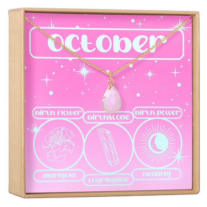 October Birthday Gemstone Necklace by Dear Ava