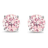 October Birthstone Pink 925 Sterling Silver Round Cz Stud Earring