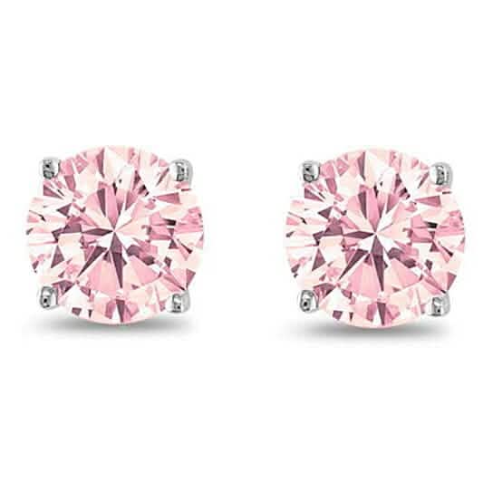 October Birthstone Pink 925 Sterling Silver Round Cz Stud Earring by DailySale