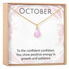 October Birthstone / Pink Tourmaline Crystal Charm Necklace
