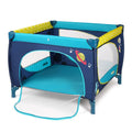 Odoland 39''x 39'' Infant Toddler Foldable Playpen Playard With Mattress Rail Fence Blue by DailySale