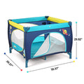 Odoland 39''x 39'' Infant Toddler Foldable Playpen Playard With Mattress Rail Fence Blue by DailySale