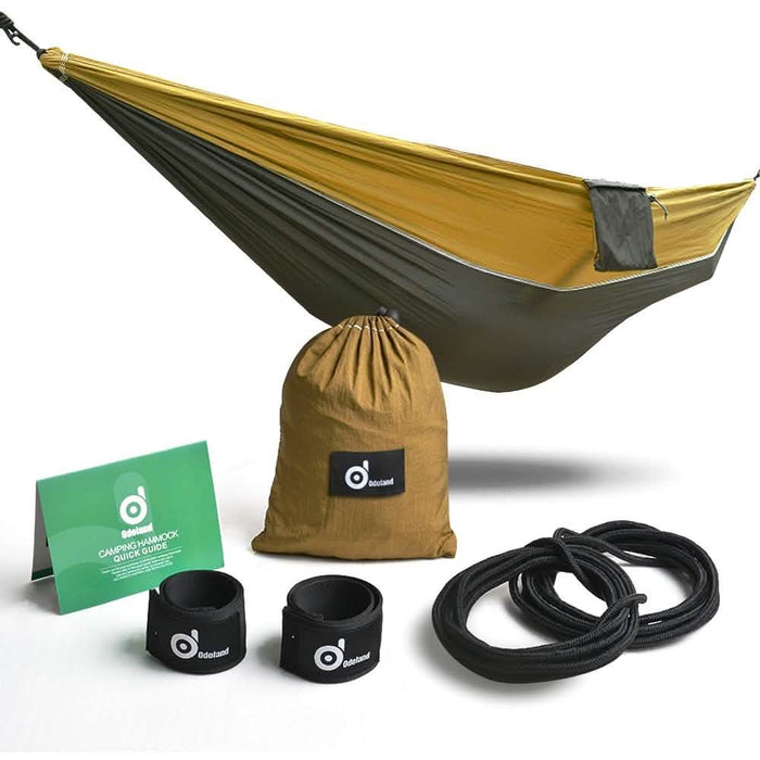 Odoland Lightweight Portable Nylon Camping Hammock and Steel Carabiners by DailySale