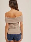 Off The Shoulder Ruched Top by Boutique 23