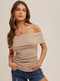 Off The Shoulder Ruched Top by Boutique 23