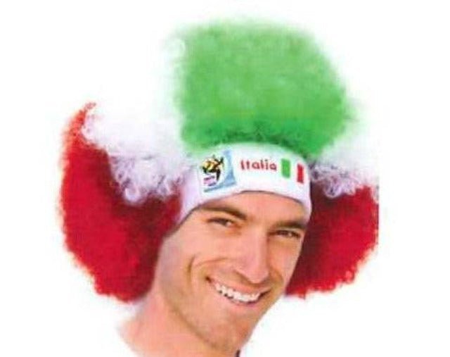 Italy World Cup Soccer Afro Wig – Official FIFA Licensed Retro Fan Gear by Price Is Right Miami