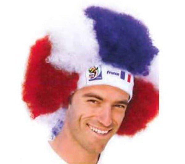 France World Cup Soccer Afro Wig – Official FIFA Licensed Retro Fan Gear by Price Is Right Miami