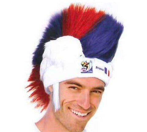 France World Cup Soccer Mohawk Wig – Official FIFA Licensed Retro Fan Gear by Price Is Right Miami