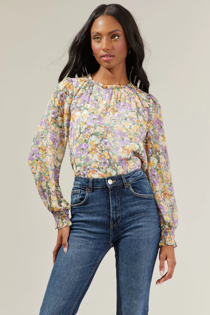 Liane Floral Long Sleeve Blouse by Boutique 23