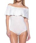Ruffle Off The Shoulder Bodysuit (Three Colors Available) by The House of Stylez