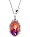 Disney Crystal Frozen Elsa Anna Pendant Necklace in Sterling Silver by Vanessa Jane