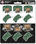 Ohio University Bobcats 12-Piece Mini Decal Sticker Set, 5x6 Inch Sheet, Gift for football fans for any hard surfaces around home, automotive, personal items by Fielders Choice