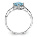 Diamond and Aquamarine Solitaire Bypass Ring by Fine Color Jewels