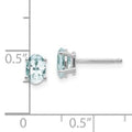 14k White Gold Aquamarine Stud Earrings by Fine Color Jewels