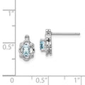 Aquamarine and Diamond Button Earrings by Fine Color Jewels