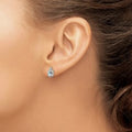Aquamarine and Diamond Button Earrings by Fine Color Jewels