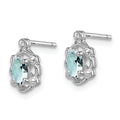 Aquamarine and Diamond Button Earrings by Fine Color Jewels