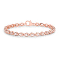 3.75 Ct Round Pink Morganite Bezel Rose Gold Over Silver Inline Tennis Bracelet by Fine Color Jewels