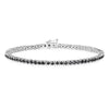 2.19 Ct Round Black Diamond Prong Sterling Silver Inline Tennis Bracelet