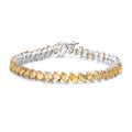 18.06 Ct Oval Golden Yellow Citrine Prong Sterling Silver Diagonal S-Link Tennis Bracelet by Fine Color Jewels