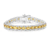 12.47 Ct Oval Golden Yellow Citrine Prong Sterling Silver Inline Tennis Bracelet